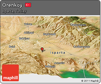 Satellite Panoramic Map of Örenköy