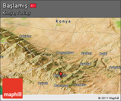 Satellite Panoramic Map of Başlamış