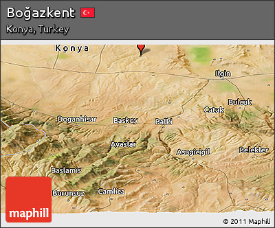 Satellite Panoramic Map of Boğazkent