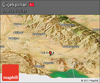 Satellite Panoramic Map of Çiçekpınar