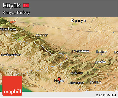 Satellite Panoramic Map of Hüyük