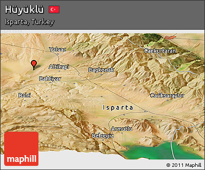 Satellite Panoramic Map of Hüyüklü
