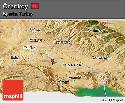 Satellite Panoramic Map of Örenköy