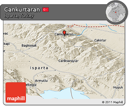 Shaded Relief Panoramic Map of Cankurtaran