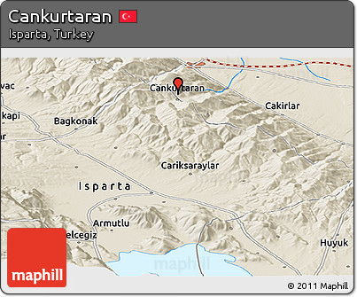 Shaded Relief Panoramic Map of Cankurtaran