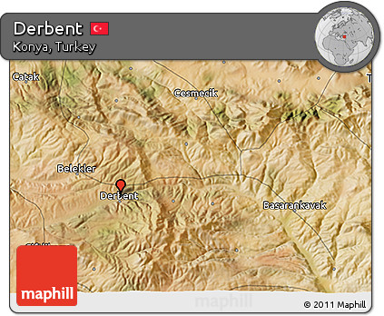 Satellite 3D Map of Derbent