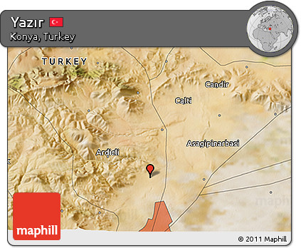 Satellite 3D Map of Yazır