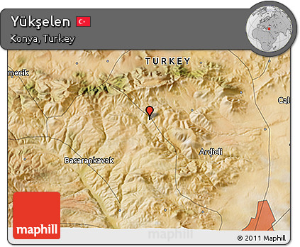 Satellite 3D Map of Yükşelen