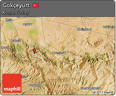 Satellite 3D Map of Gökçeyurt