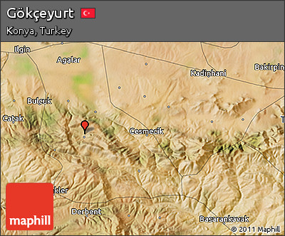 Satellite 3D Map of Gökçeyurt