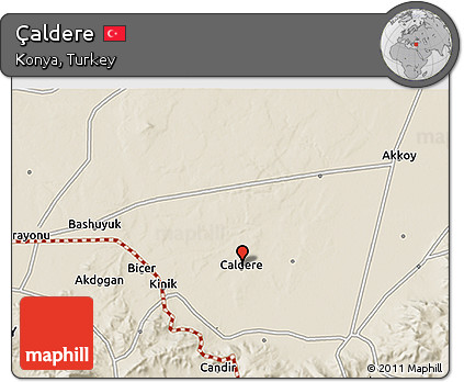 Shaded Relief 3D Map of Çaldere