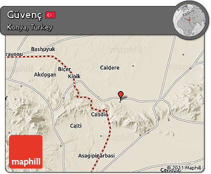 Shaded Relief 3D Map of Güvenç