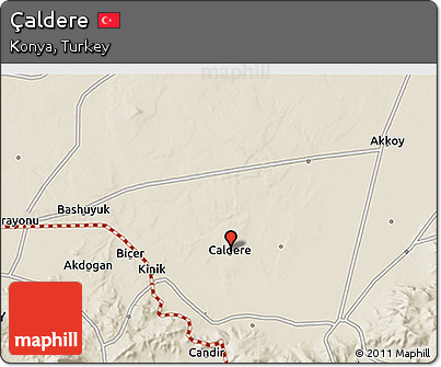 Shaded Relief 3D Map of Çaldere