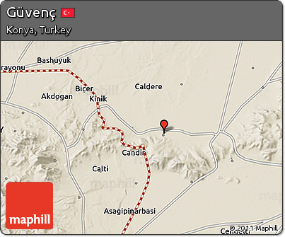 Shaded Relief 3D Map of Güvenç