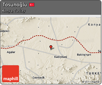 Shaded Relief 3D Map of Tosunoğlu