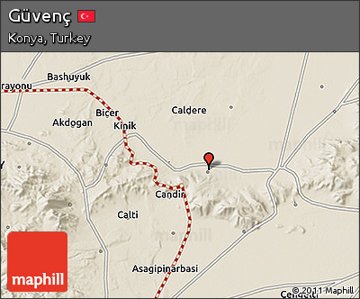 Shaded Relief 3D Map of Güvenç