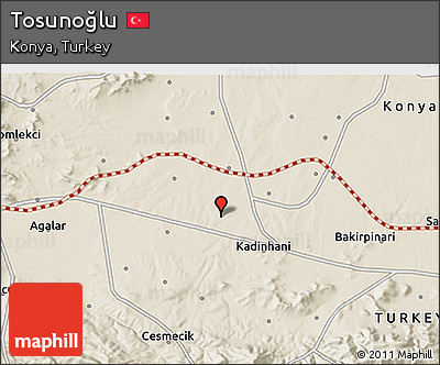 Shaded Relief 3D Map of Tosunoğlu