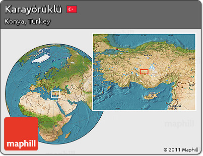 Satellite Location Map of Karayörüklü