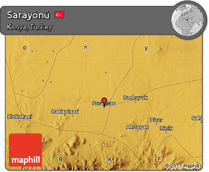 Physical Map of Sarayönü