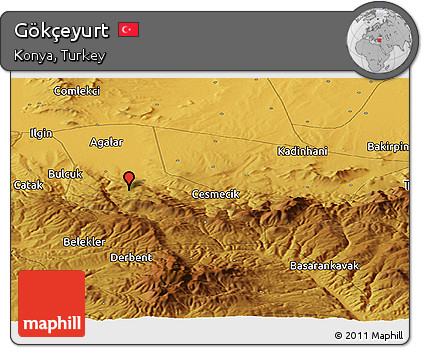 Physical Panoramic Map of Gökçeyurt