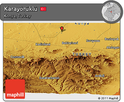 Physical Panoramic Map of Karayörüklü