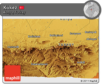 Physical Panoramic Map of Kökez
