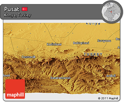 Physical Panoramic Map of Pusat
