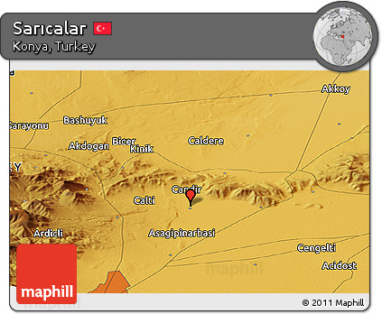 Physical Panoramic Map of Sarıcalar