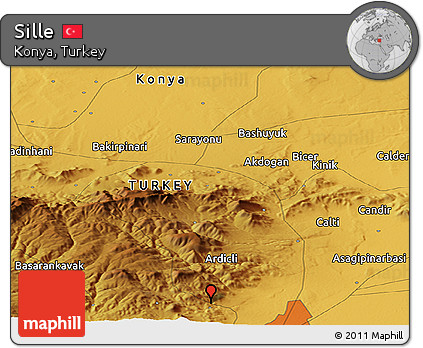 Physical Panoramic Map of Sille