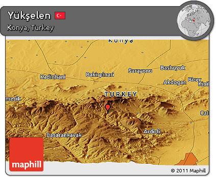 Physical Panoramic Map of Yükşelen
