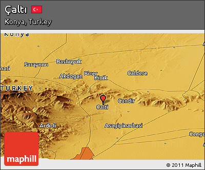 Physical Panoramic Map of Çaltı