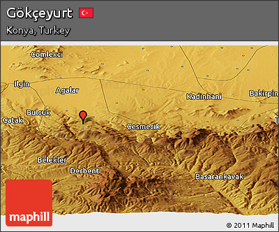 Physical Panoramic Map of Gökçeyurt