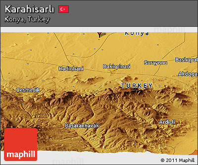 Physical Panoramic Map of Karahisarlı