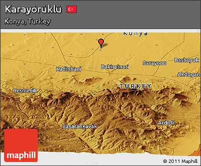 Physical Panoramic Map of Karayörüklü