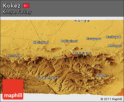 Physical Panoramic Map of Kökez