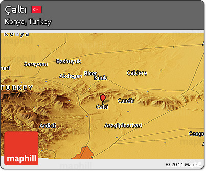 Physical Panoramic Map of Çaltı