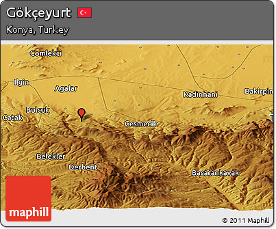 Physical Panoramic Map of Gökçeyurt