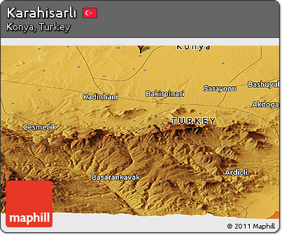Physical Panoramic Map of Karahisarlı