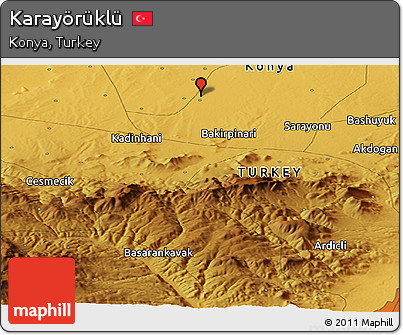 Physical Panoramic Map of Karayörüklü
