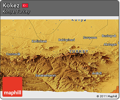 Physical Panoramic Map of Kökez