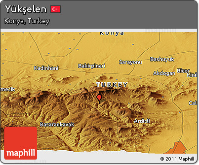 Physical Panoramic Map of Yükşelen