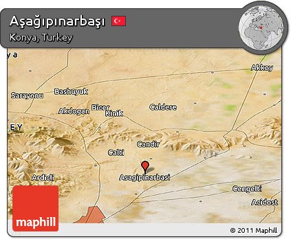 Satellite Panoramic Map of Aşağıpınarbaşı