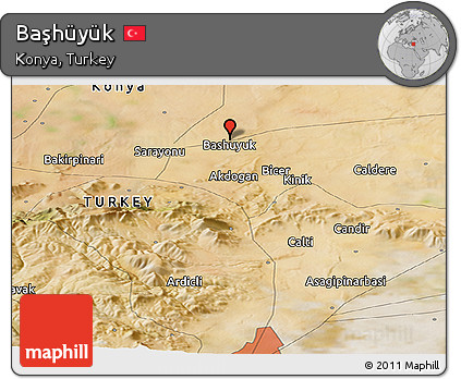 Satellite Panoramic Map of Başhüyük
