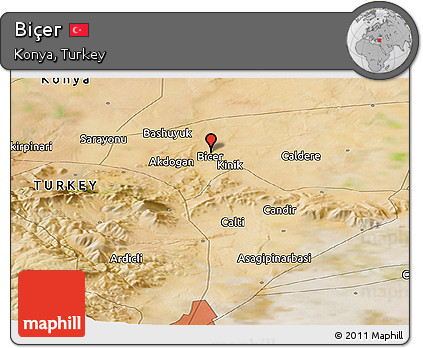 Satellite Panoramic Map of Biçer