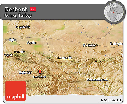 Satellite Panoramic Map of Derbent