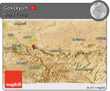 Satellite Panoramic Map of Gökçeyurt