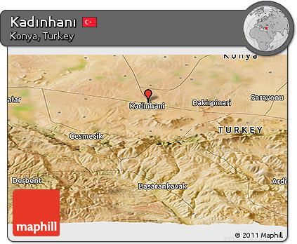 Satellite Panoramic Map of Kadınhanı
