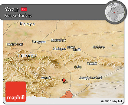 Satellite Panoramic Map of Yazır