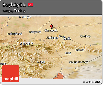 Satellite Panoramic Map of Başhüyük