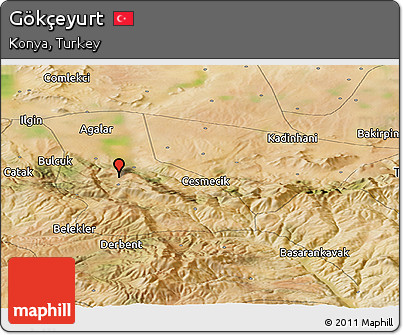 Satellite Panoramic Map of Gökçeyurt